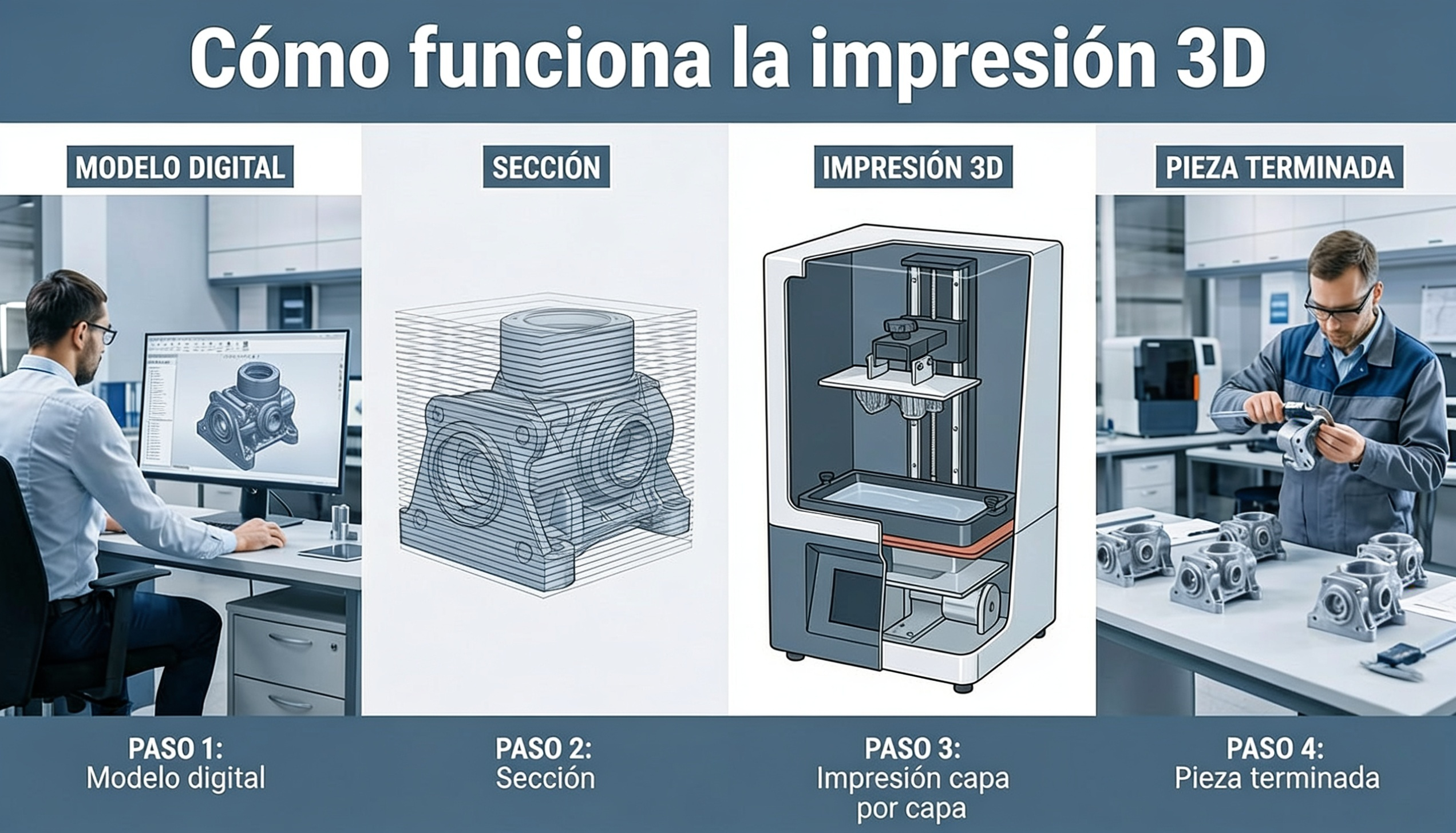 Cómo funciona una impresora 3D de resina: proceso completo